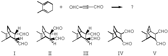 Which is the major product of the following reaction?   A) I B) II C) III + enantiomer D) IV E) V