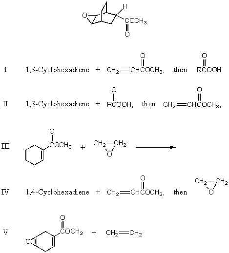 How would you synthesize:   A) I B) II C) III D) IV E) V