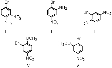 4-Bromo-2-nitroaniline is:   A) I B) II C) III D) IV E) V