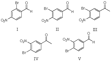 3-Bromo-4-nitroacetophenone is:   A) I B) II C) III D) IV E) V