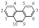 Recalling that benzene has a resonance energy of 152 kJ mol<sup>-1</sup> and naphthalene has a resonance energy of 255 kJ mol<sup>-1</sup>,predict the positions which would be occupied by bromine when phenanthrene (below) undergoes addition of Br<sub>2</sub>.   A) 1,2 B) 1,4 C) 3,4 D) 7,8 E) 9,10