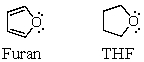 Consider the oxygen atom in the molecules of furan and tetrahydrofuran.Bearing in mind that furan exhibits aromatic properties,compare the hybridization of oxygen in both species,explaining why it must be different,although at first glance,it may appear identical.  