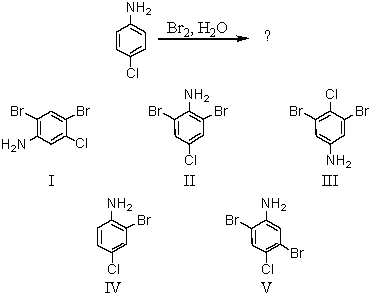 Consider the following reaction: what is the expected product?   A) I B) II C) III D) IV E) V