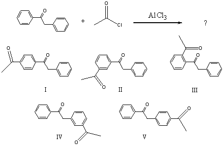 The major product(s) of the following reaction,   would be: A) I B) II C) III D) IV E) V