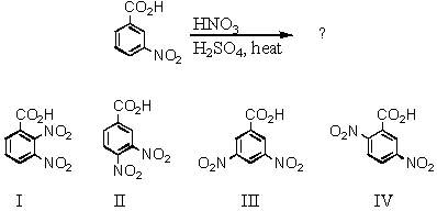 What would be the major product(s) of the following reaction?   A) I B) II C) III D) IV E) Approximately equal amounts of II and IV.