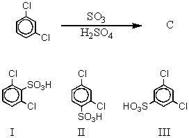 The major product(s) ,C,of the following reaction,   would be: A) I B) II C) III D) Approximately equal amounts of I and II. E) Approximately equal amounts of I and III.