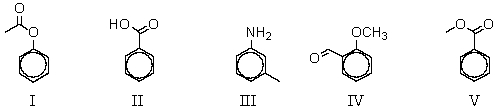 Which of the following compounds would be most reactive toward ring bromination?   A) I B) II C) III D) IV E) V