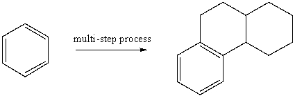 Propose a reasonable synthesis of the following compound from benzene.  