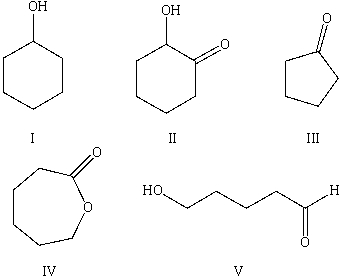 Select the structure of the major product in the following reaction.     A) I B) II C) III D) IV E) V