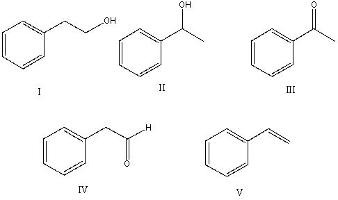 Select the structure of the major product in the following reaction.     A) I B) II C) III D) IV E) V