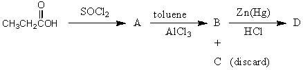 The product,D,of the following sequence of reactions   would be:   A) I B) II C) III D) IV E) V