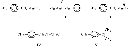 The product,D,of the following sequence of reactions   would be:   A) I B) II C) III D) IV E) V