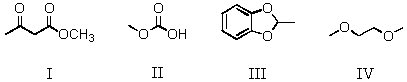 Which of the following compounds is an acetal?   A) I B) II C) III D) IV E) None of these choices.