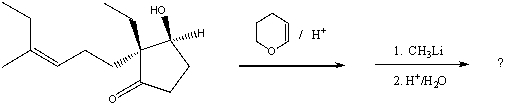 In the total synthesis of the Cecropia juvenile hormone,the following sequence of reactions were used.Draw the intermediate and final product formed.  