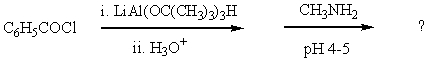 What would be the final organic product of the following reaction?   A) C<sub>6</sub>H<sub>5</sub>CO<sub>2</sub>H B) C<sub>6</sub>H<sub>5</sub>CH<sub>2</sub>CH<sub>2</sub>NCH<sub>3</sub> C) C<sub>6</sub>H<sub>5</sub>CH<sub>2</sub>CH<sub>2</sub>CN D) C<sub>6</sub>H<sub>5</sub>CH=NCH<sub>3</sub> E) C<sub>6</sub>H<sub>5</sub>CH<sub>2</sub>NCH<sub>3</sub>