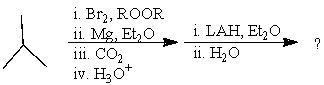 What would be the final organic product of the following reaction?   A) (CH<sub>3</sub>) <sub>3</sub>CCO<sub>2</sub>H B) (CH<sub>3</sub>) <sub>3</sub>CCOCH<sub>3</sub> C) (CH<sub>3</sub>) <sub>3</sub>CCH<sub>2</sub>OH D) (CH<sub>3</sub>) <sub>3</sub>COCH<sub>3</sub> E) (CH<sub>3</sub>) <sub>3</sub>CCO<sub>2</sub>CH<sub>3</sub>