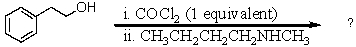 Complete the following reaction sequence,giving details of all significant intermediates.  
