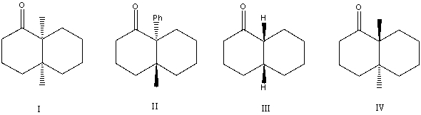 Which of the following would undergo epimerization in acid?   A) I B) II C) III D) IV E) Both III and IV
