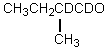 Which compound would be formed when 2-methylbutanal is treated with a solution of D<sup>+</sup> in D<sub>2</sub>O? A)    B)    C)    D)    E)   