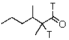 Which compound would be formed when 2,3-dimethylhexanal is treated with a solution of NaOT in T<sub>2</sub>O? A)    B)    C)    D)    E)   