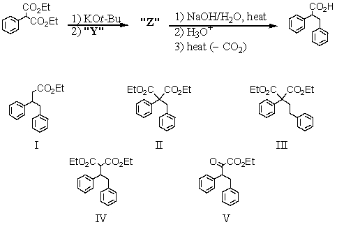 Consider the synthesis below.What is compound Z?   A) I B) II C) III D) IV E) V