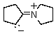  Which of the following statements is true of the following enamine?   A) The enamine can be made from cyclopentanone + pyrrolidine. B) It has another resonance structure:   C) It can be acylated at the  \infty -carbon of the original carbonyl compound. D) It can be alkylated. E) All of these choices are true. 
