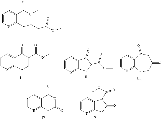 What is the product of the Dieckmann condensation of this diester,   A) I B) II C) III D) IV E) V