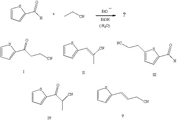 What would be the product of the following reaction?   A) I B) II C) III D) IV E) V