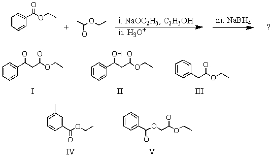 What would be the product of the following sequence?   A) I B) II C) III D) IV E) V