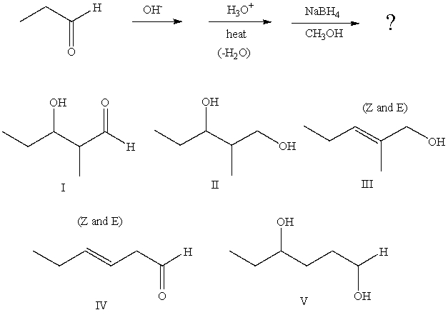 Predict the product from the following sequence:   A) I B) II C) III D) IV E) V