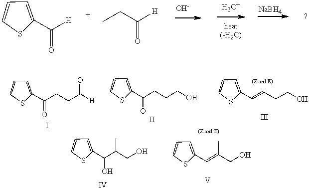 Predict the product from the following sequence:   A) I B) II C) III D) IV E) V