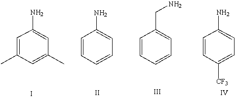 Which of the following bases has a conjugate acid with the smallest pK<sub>a</sub>?   A) I B) II C) III D) IV E) Cannot be determined from information given