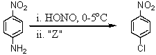 Consider the synthesis below.What is reagent  Z ?   A) CuCl B) CuCl<sub>2</sub> C) NaCl D) KCl E) HCl/heat