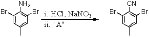 Consider the synthesis below.What is reagent A?   A) H<sub>3</sub>PO<sub>2</sub> B) HCN C) P<sub>4</sub>O<sub>10</sub> D) CuCN E) CuCl<sub>2</sub>