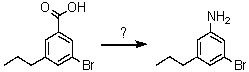 How could one carry out this synthesis?   A) SOCl<sub>2</sub>; then NH<sub>3</sub>; then H<sub>3</sub>PO<sub>2</sub> B) CH<sub>3</sub>Li,ether; then NH<sub>3</sub>,H<sub>2</sub>,Ni C) SOCl<sub>2</sub>; then NH<sub>3</sub>; then Br<sub>2</sub>,NaOH D) PCl<sub>5</sub>; then NH<sub>3</sub>; then HCl,NaNO<sub>2</sub>,0-5 °C E) PCl<sub>5</sub>; then CH<sub>3</sub>NH<sub>2</sub>; then KMnO<sub>4</sub>,OH<sup>-</sup>,heat