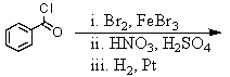 Which of the following might be used to synthesize m-bromoaniline? A)    B)    C)    D)    and   E)    and  