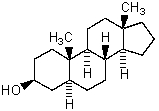 Which is the correct systematic name for the steroid shown below?   A) 5 \infty -Androstan-3 \infty -ol B) 5 \beta -Androstan-3 \beta -ol C) 5 \beta -Androstan-3 \infty -ol D) 5 \infty -Androstan-3 \beta -ol E) 5 \beta -Estan-3 \beta -ol 