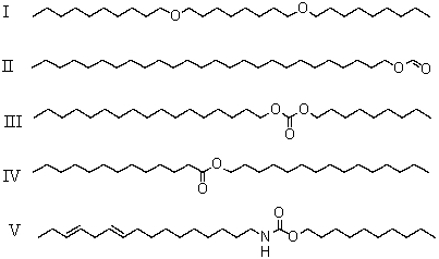 Which of these is most likely to have properties resembling natural waxes?   A) I B) II C) III D) IV E) V