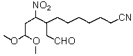  One of the intermediates in a prostaglandin synthesis is shown below.    Which reaction might be employed to make this molecule from 1,1-dimethoxy-3-nitropropane and an appropriate  \alpha\beta -unsaturated aldehyde? Show the structural details of the reagents as well as any catalysts that might be needed. 