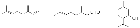 Show all isoprene units in the following structures:  