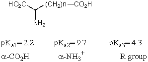 What is the pI of the following amino acid?   A) 2.1 B) 5.9 C) 3.2 D) 6.5 E) 7.0