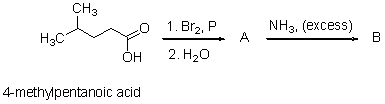 What are the name and the structure of the products A and B? Give the IUPAC for A and the trivial name for B.  