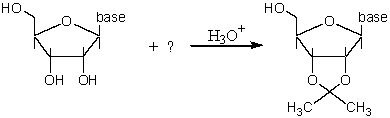 Supply the missing reagent in the following synthesis.   A) (CH<sub>3</sub>) <sub>2</sub>C=O B) HOCH<sub>2</sub>CH<sub>2</sub>OH C) CH<sub>3</sub>CHOHCH<sub>3</sub> D) CH<sub>3</sub>CCl<sub>2</sub>CH<sub>3</sub> E) CH<sub>3</sub>CHClCH<sub>3</sub>