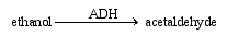 Consider the following reaction, and answer questions .ADH stands for alcohol dehydrogenase.    -Acetaldehydrepresents the A) enzyme. B) substrate. C) product. D) activation energy. E) trigger.