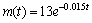 A radioactive substance decays in such a way that the amount of mass remaining after t days is given by the function where is measured in kilograms. Round your answers to three decimal places. a) Find the mass at time . b) How much of the mass remains after 100 days?