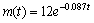 A 12-g sample of radioactive iodine decays in such a way that the mass remaining after t days is given by , where is measured in grams. After how many days is there only 4 g remaining?