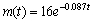 A 16-g sample of radioactive iodine decays in such a way that the mass remaining after t days is given by , where is measured in grams. After how many days is there only 4 g remaining?