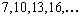 Determine the common difference, the fifth,   , and   terms of the arithmetic sequence   .<div style=padding-top: 35px> 