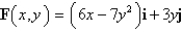 Use Green's Theorem to find the work done by the force   in moving a particle in the positive direction once around the triangle with vertices   ,   , and   . A)    B) 42 C)    D) 7