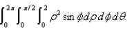 Sketch the solid whose volume is given by the integral   Evaluate the integral.